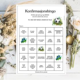 Fotball - konfirmasjonsbingo