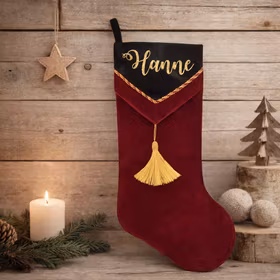 Julestrømpe m/ gulldetaljer