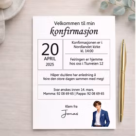 Konfirmasjonsgutt - invitasjon