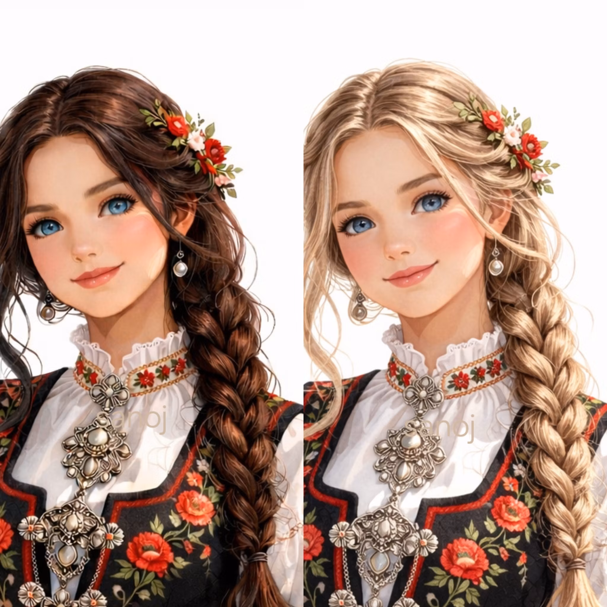 Konfirmasjonsjente (velg hårfarge) - konfirmasjonsark