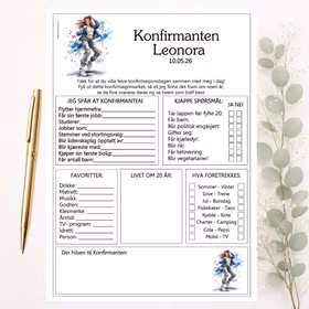 Danser - konfirmasjonsark