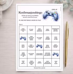Gaming - konfirmasjonsbingo