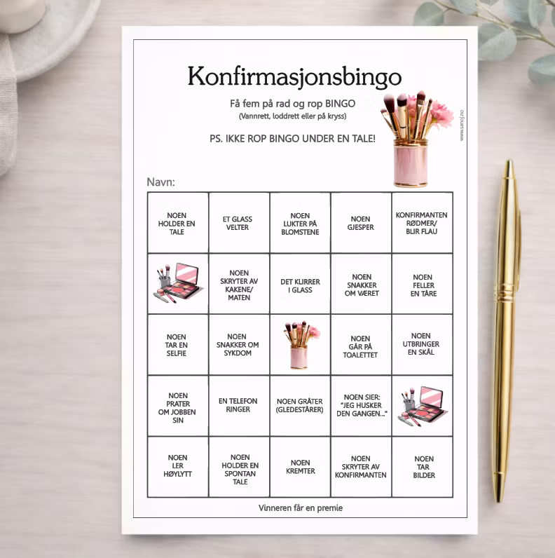 Makeup - konfirmasjonsbingo