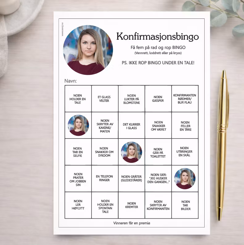 Valgfritt bilde - konfirmasjonsbingo