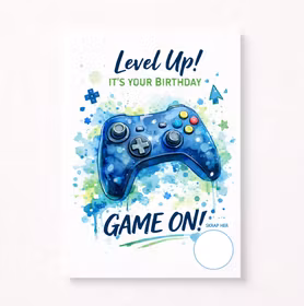 Skrapekort, Level up, blå