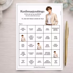 Konfirmasjonsgutt - konfirmasjonsbingo