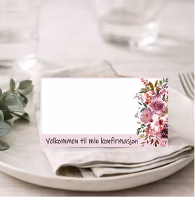 Bordkort - blomst (10 stk)