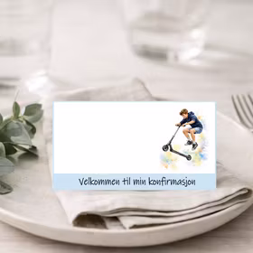 Bordkort - Sparkesykkel (10 stk)