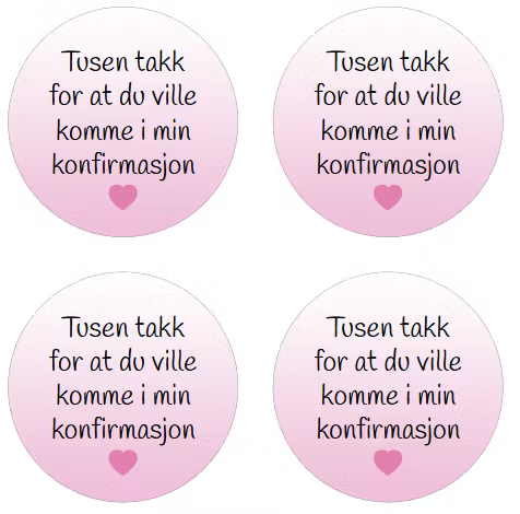 Klistremerker - konfirmasjon (velg farge)