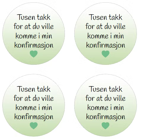 Klistremerker - konfirmasjon (velg farge)