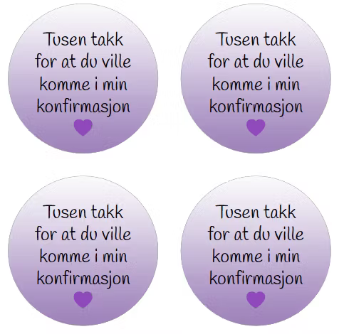Klistremerker - konfirmasjon (velg farge)