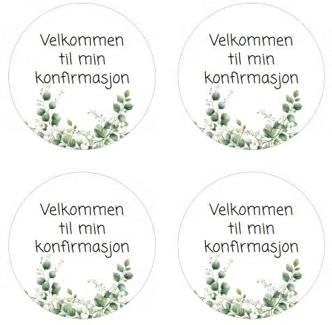 Velkommen til min konfirmasjon - klistremerker