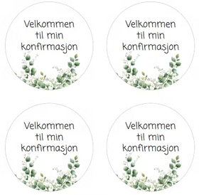 Velkommen til min konfirmasjon - klistremerker