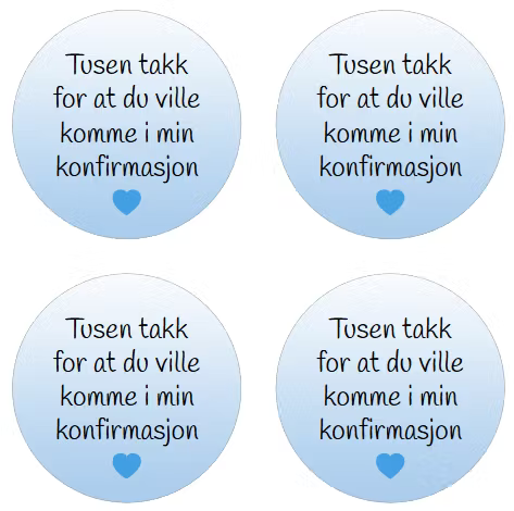 Klistremerker - konfirmasjon, blå