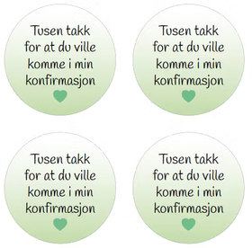 Klistremerker - konfirmasjon, grønn