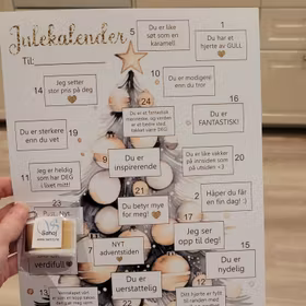Skrapekalender m/ komplimenter & god-ord