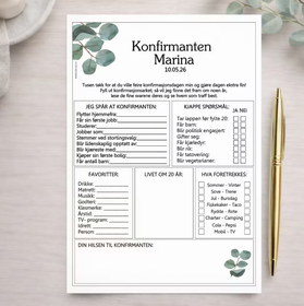 Konfirmasjonsark - Eukalyptus