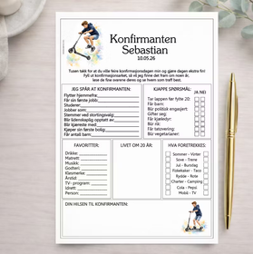 Konfirmasjonsark - Sparkesykkel