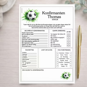 Konfirmasjonsark - Fotball
