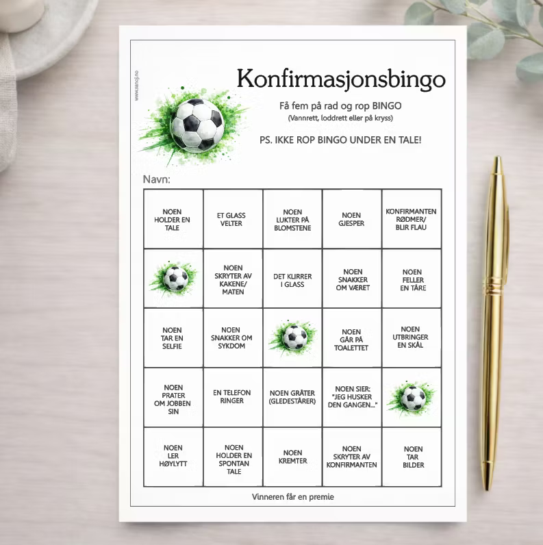 Konfirmasjonsark - Fotball