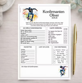 Konfirmasjonsark - Skater