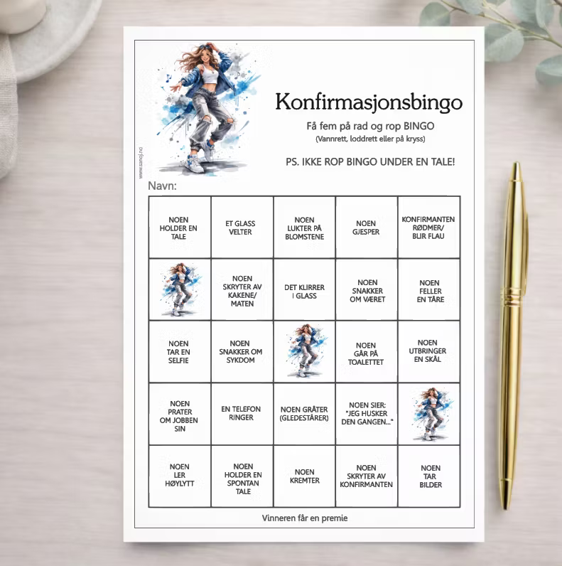 Konfirmasjonsark - Danser