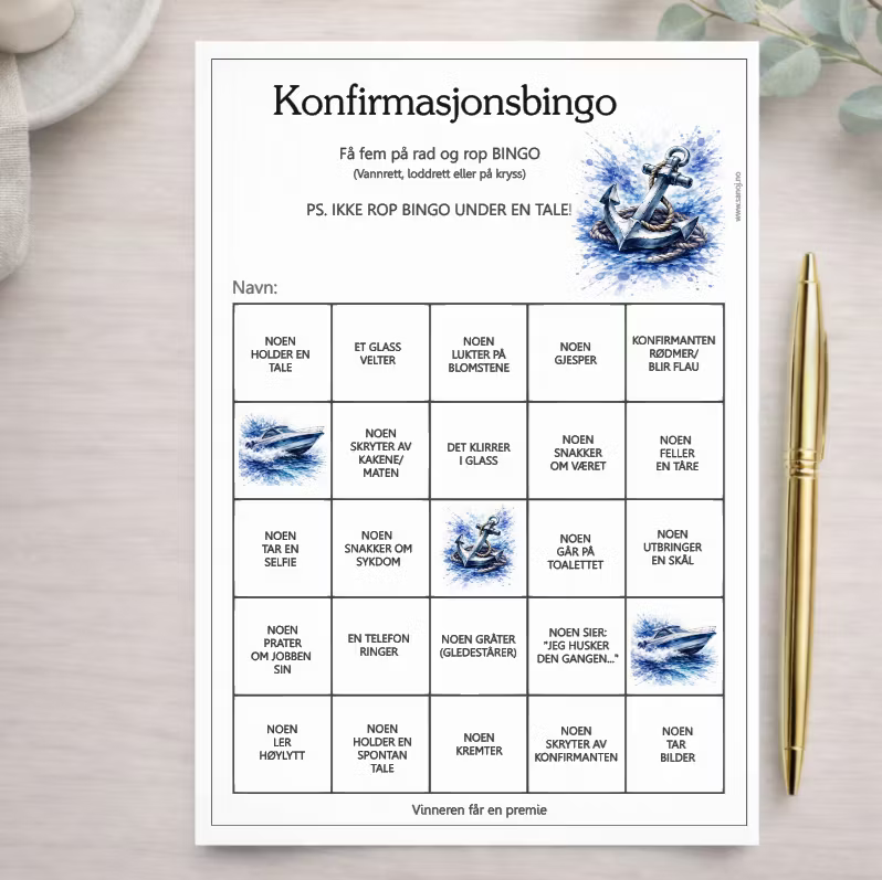 Konfirmasjonsark - Maritimt