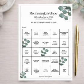 Konfirmasjonsbingo - Eukalyptus
