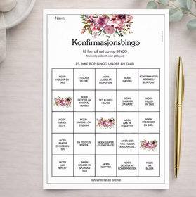 Konfirmasjonsbingo - Blomst