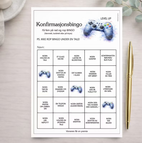 Konfirmasjonsbingo - Gamer