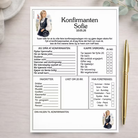 Konfirmasjonsark - Jente (velg hårharge)