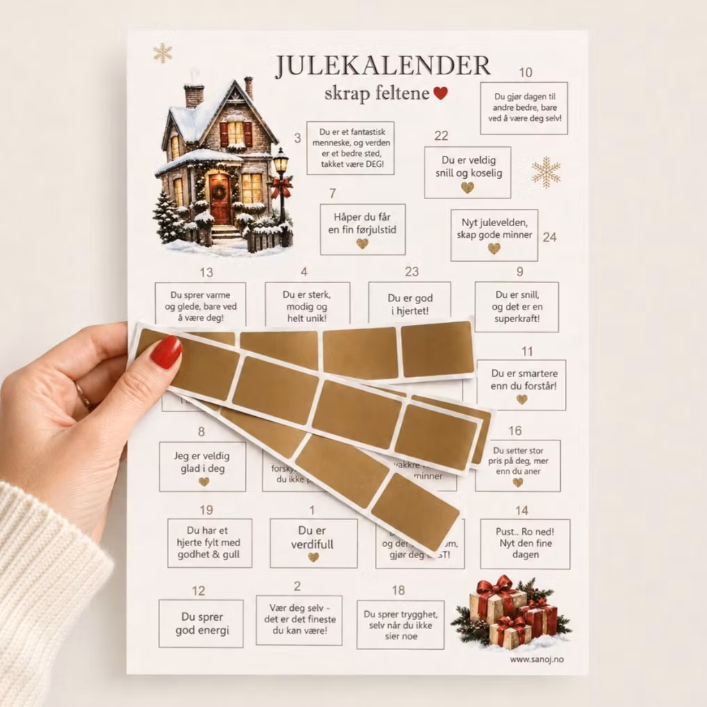 NY 2026 - Skrapekalender m/ komplimenter & godord