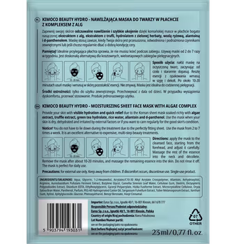 Kimoco beauty mask Hydro- Algae Complex Sheet Mask