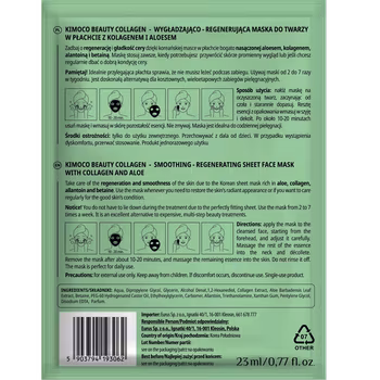 Kimoco beauty mask Collagen + Aloe - Smoothing & Regenerating Sheet Mask