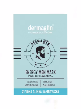 DERMAGLIN Derma Menn Anti-aldringsmaske-  Grønn kambrisk leire