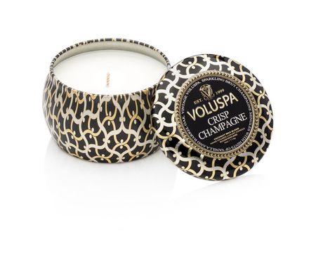 Voluspa Petite Decorative Tin Candle - Crisp Champagne