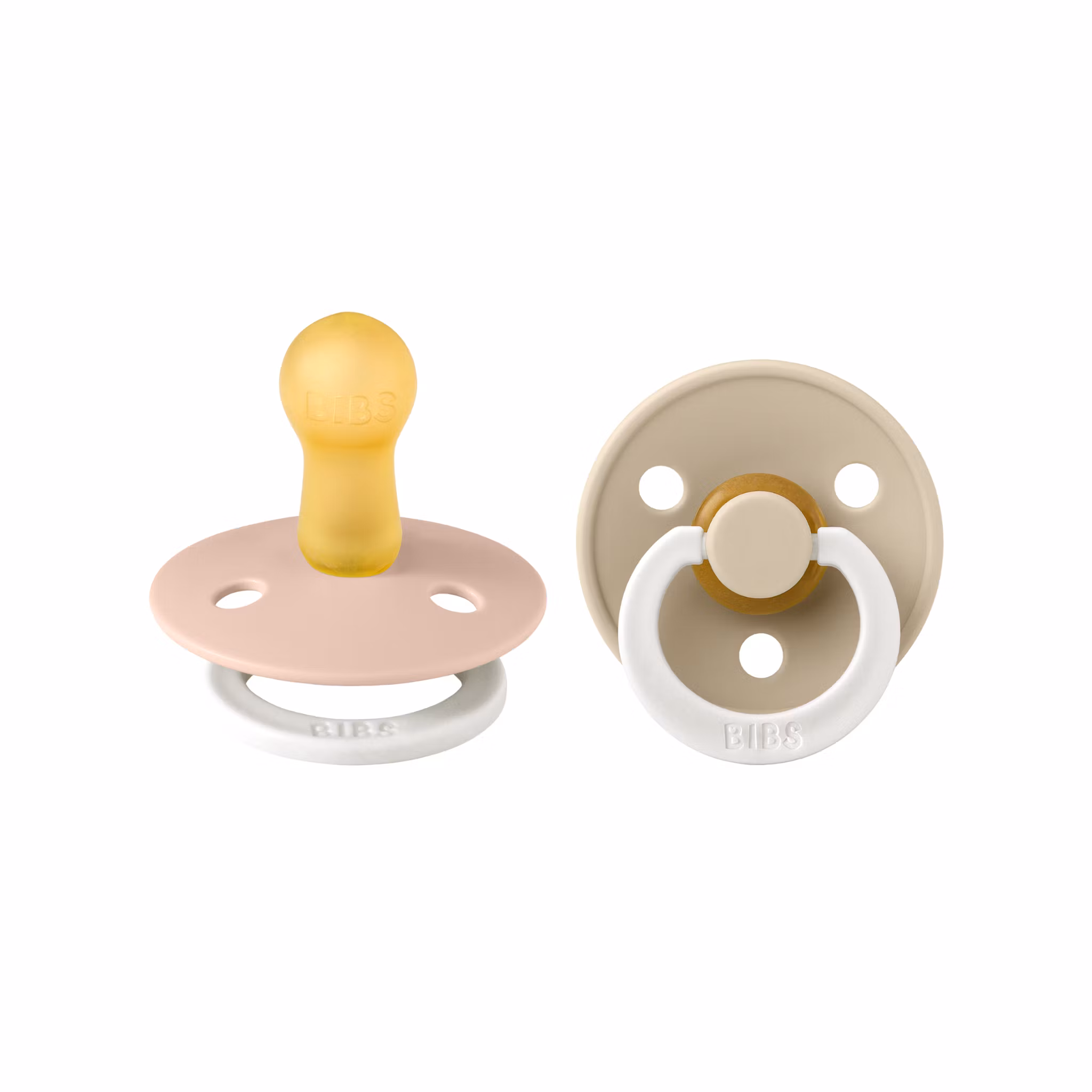 BIBS Colour självlysande nappar Latex Blush glow/Vanilla glow 2-pack