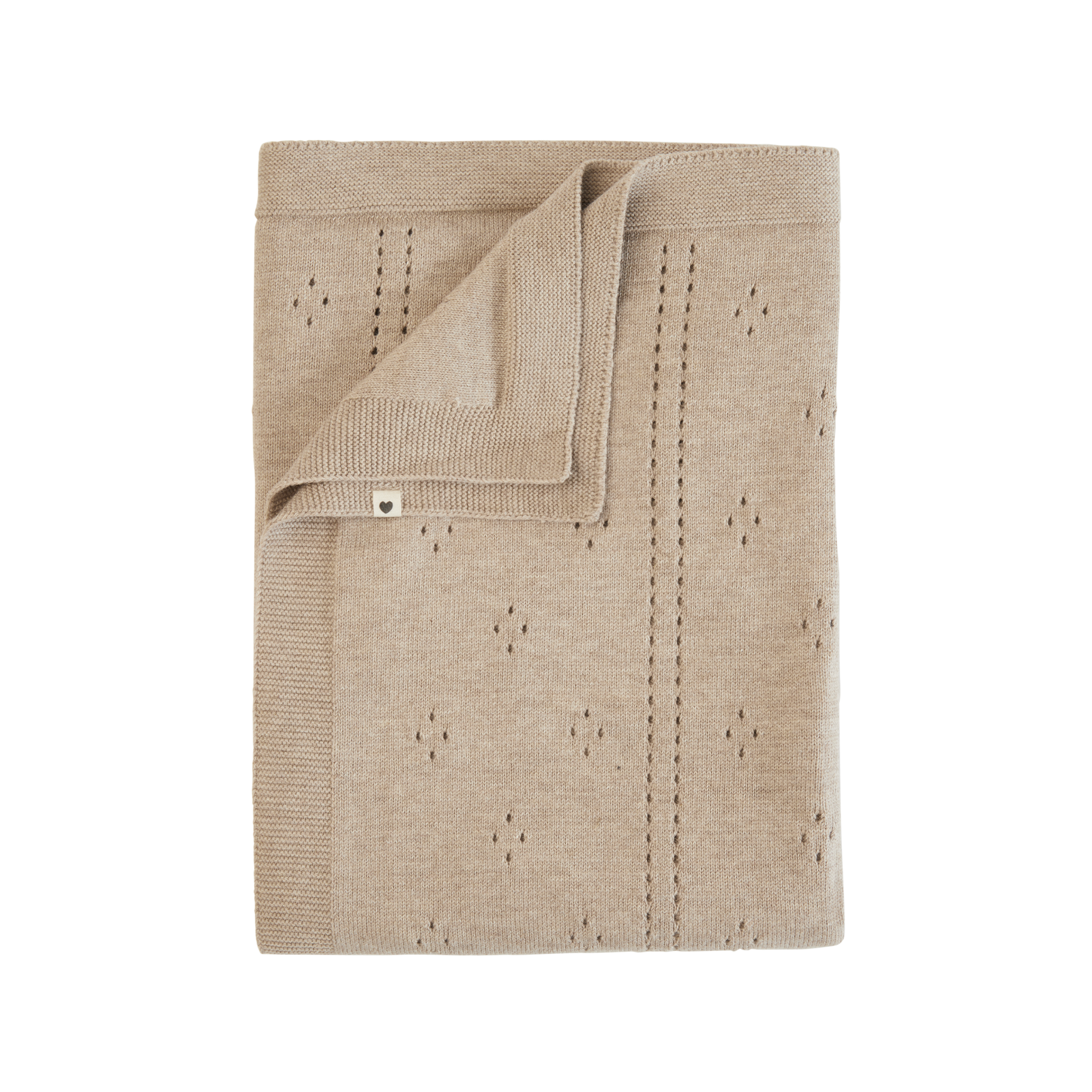BIBS Stickad filt Pointelle Vanilla