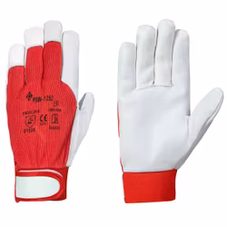 Montagehandske i getskinn med kardborreknäppning