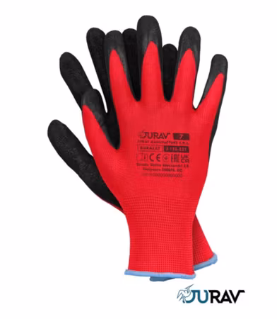 Jurav Arbetshandskar Latex belagda 12-pack