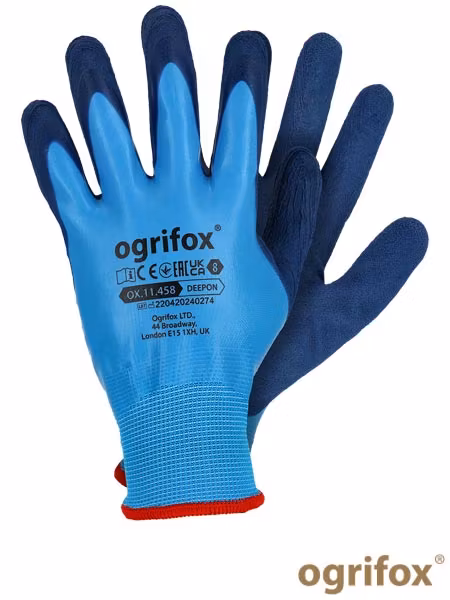 Vattentäta arbetshandskar med skumlatex (heldoppade) 12-pack