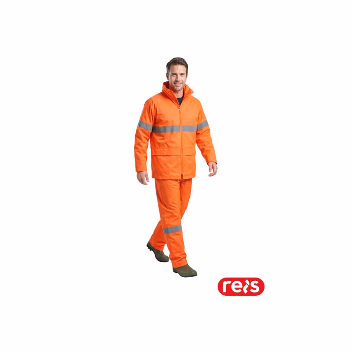 Regnställ med Reflexer (Jacka + Byxa) – Orange