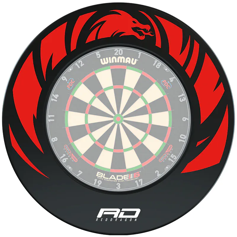 Red Dragon Branded Black Dartboard Surround