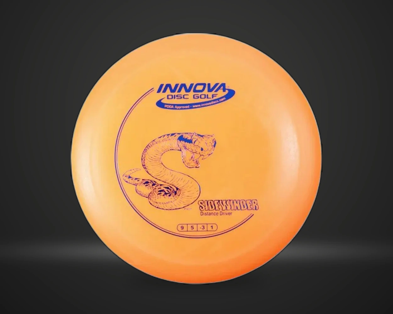 Innova DX Sidewinder Distance driver i oransje, vist forfra