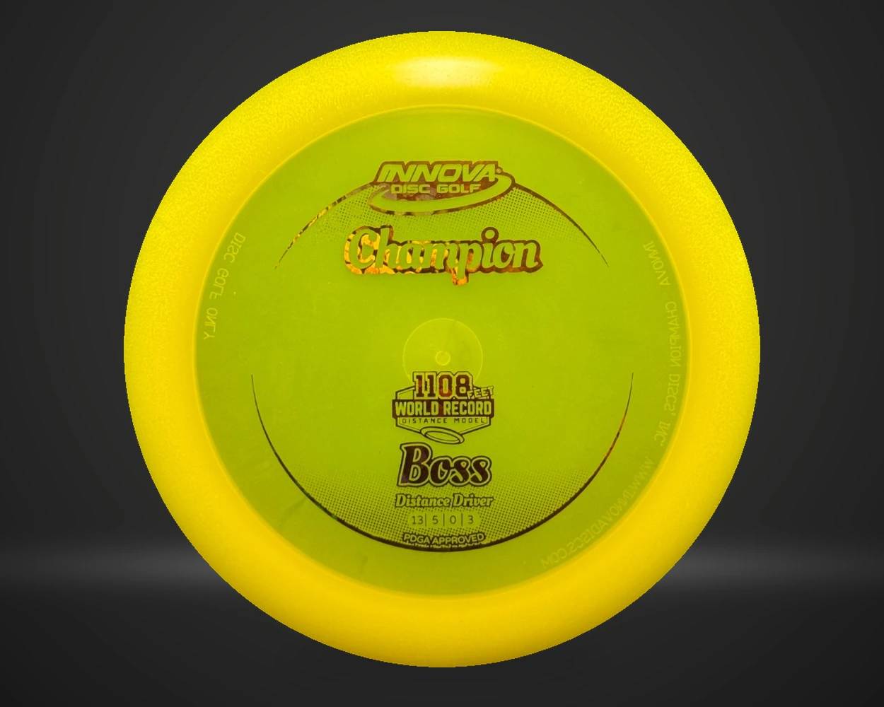 Innova Champion Boss, Distance Driver i gul, vist forfra