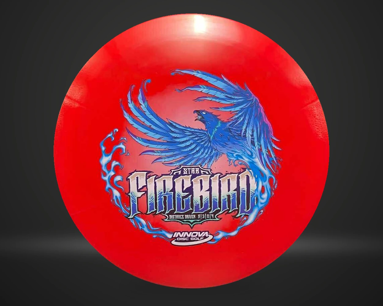 Star Firebird InnVision fairway driver i rød, vist forfra på mørk produktbakgrunn
