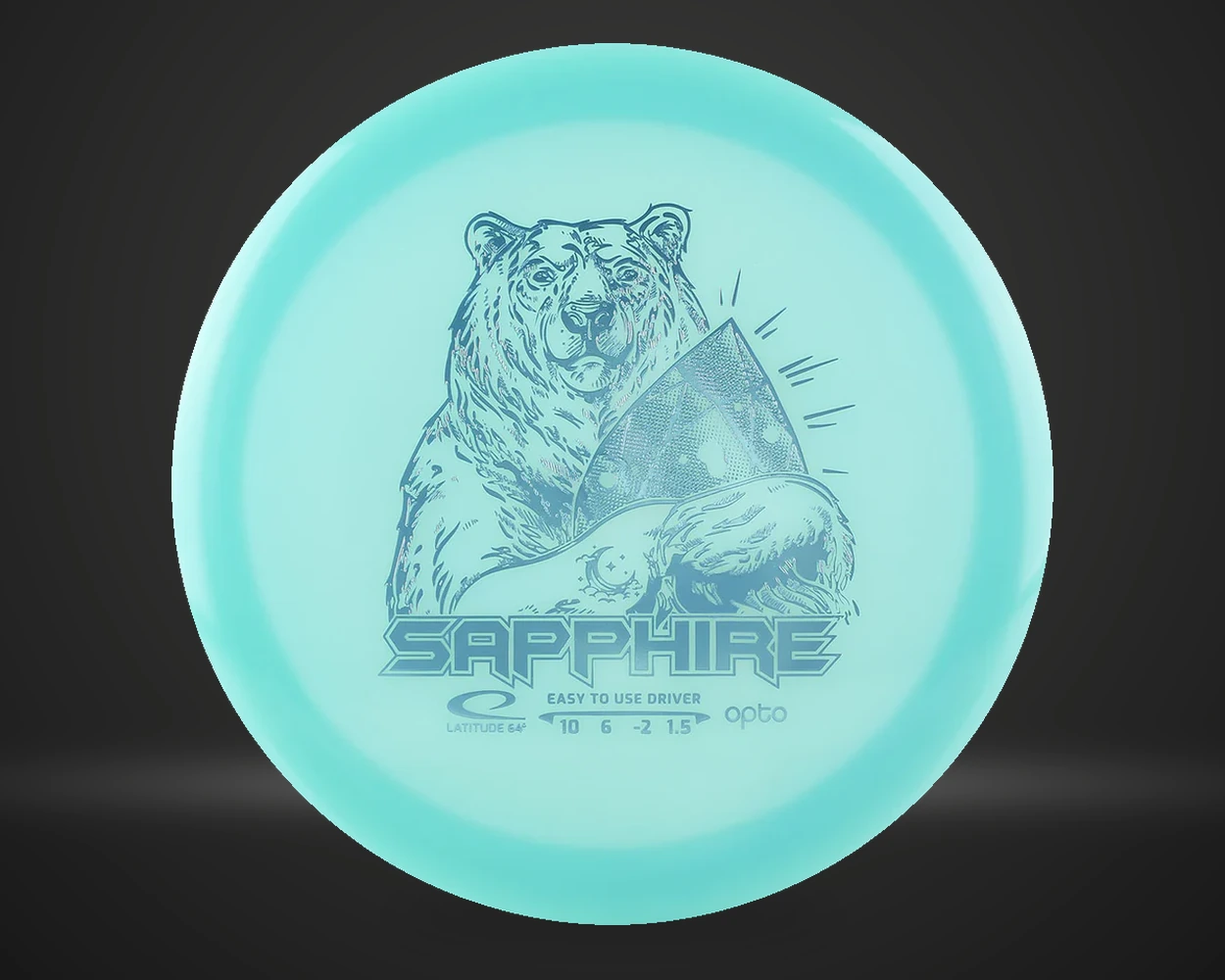 Latitude Opto Moonshine Sapphire, Distance Driver i blå, vist forfra