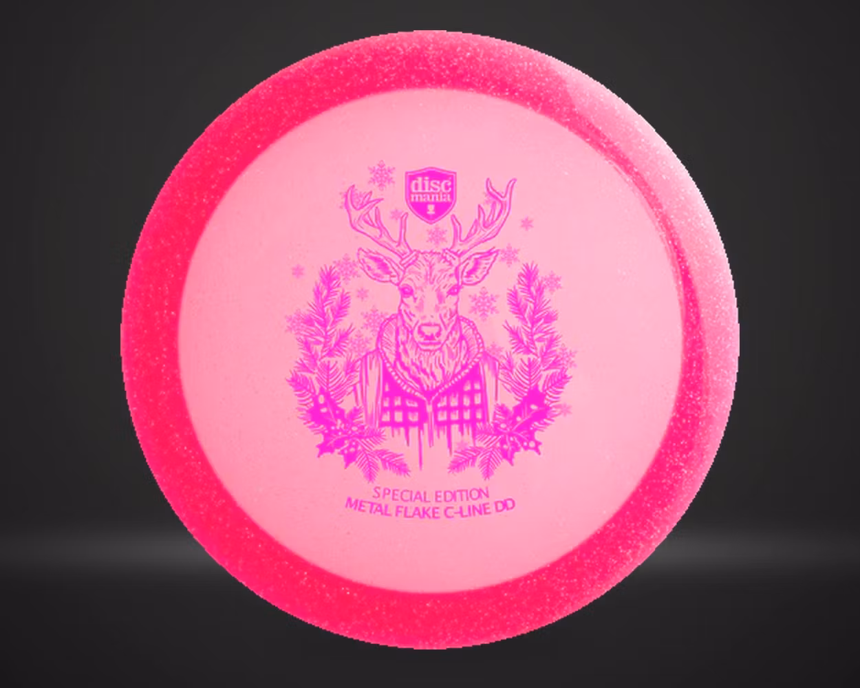 C-Line DD SE Metal Flake distance driver i rosa, vist forfra på mørk produktbakgrunn