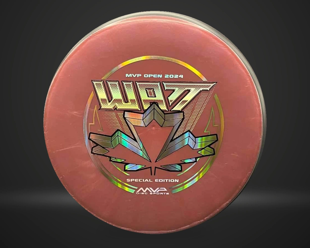 Plasma Soft Watt MVP Open 2024 putter i blå, vist forfra på mørk produktbakgrunn
