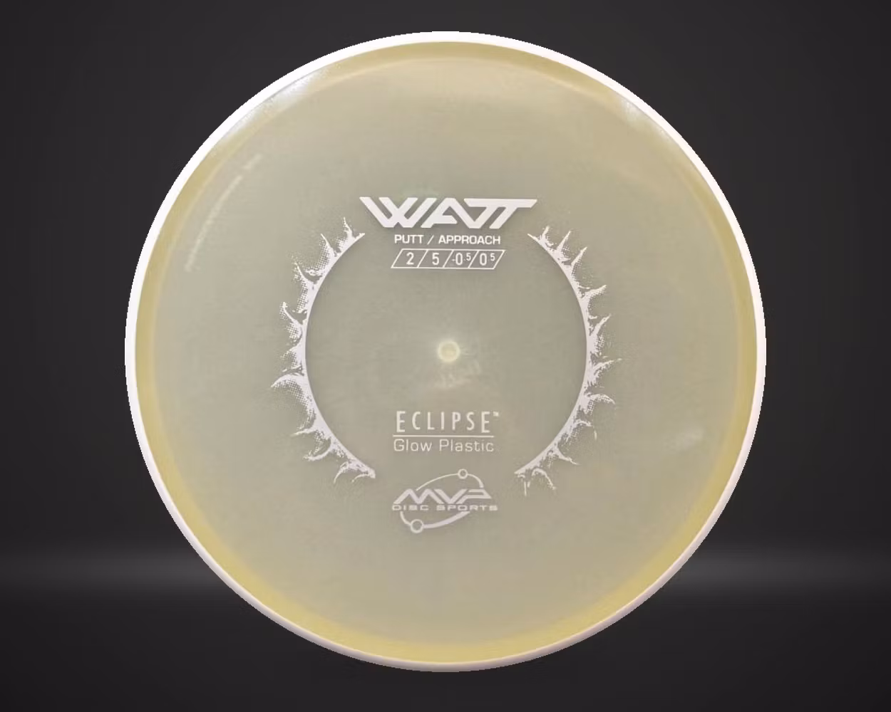 Eclipse Watt glow putter, vist forfra på mørk produktbakgrunn